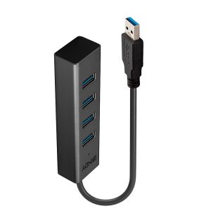Lindy 43324 Schnittstellen-Hub USB 3.2 Gen 1 (3.1 Gen 1) Type-A 5000 Mbit/s Schwarz