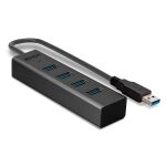Lindy 43324 Schnittstellen-Hub USB 3.2 Gen 1 (3.1 Gen 1) Type-A 5000 Mbit/s Schwarz