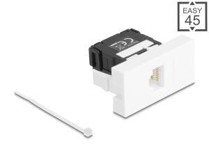 DELOCK Easy 45 RJ45 Buchse zu LSA Cat.6A 180°schwarz/weiß