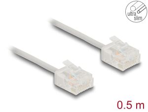 DeLOCK RJ45 Netzwerkkabel Cat.6 UTP Ultra Slim 0,5 m grau mit kurzen Steckern