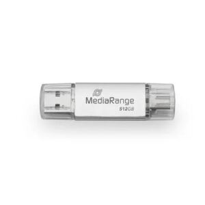 MediaRange MR940-1 USB-Stick 512 GB USB Type-A / USB Type-C 3.2 Gen 1 (3.1 Gen 1) Silber