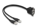 DeLOCK USB 2.0 Kabel 2 x USB Typ-A Stecker zu 2 x USB Typ-A Buchse mit Schrauben zum Einbau 1 m schwarz