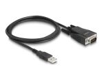 DeLOCK Adapter USB 2.0 Typ-A Stecker zu 1 x Seriell RS-232 D-Sub 9 Stecker mit Schrauben und Muttern ESD Überspannungsschutz