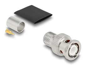 DELOCK BNC Stecker z.Crimpen LMR400 mit passend.Schrumpfschl