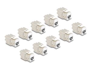 DeLOCK Keystone Modul RJ45 Buchse zu LSA Cat.6A werkzeugfrei weiß Set 10 Stück