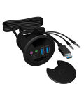 ICY BOX IB-HUB1404A, Tisch-Hub, 2x Type-A, 1x Type-C, 1x Audio Ein-/Ausgang, 1x SD/MicroSD Slot