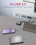 ICY BOX IB-HUB1404A, Tisch-Hub, 2x Type-A, 1x Type-C, 1x Audio Ein-/Ausgang, 1x SD/MicroSD Slot