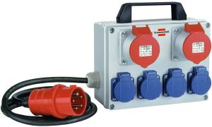 Brennenstuhl BKV 2/4 T IP44 Stromverteilereinheit (PDU) 6 AC-Ausgänge Schwarz, Blau, Grau, Rot