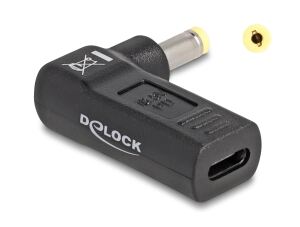DeLOCK Adapter für Notebook Ladekabel USB Type-C Buchse zu HP 4,8 x 1,7 mm Stecker 90° gewinkelt