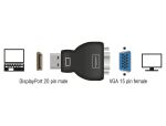 DELOCK Displayport Adapter DP -> D-Sub15 St/Bu schwarz