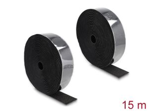 DELOCK Klettband selbstklebend Haft/Flauschband 15mx50mm SW