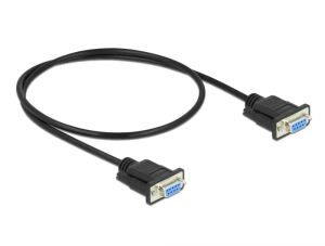 DeLOCK Seriell Kabel RS-232 D-Sub9 Buchse zu Buchse Nullmodem mit schmalem Steckergehäuse 0,5 m