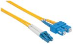 Intellinet Glasfaser LWL-Anschlusskabel, Duplex, Singlemode, LC/SC, 9/125 µm, OS2, 5 m, gelb