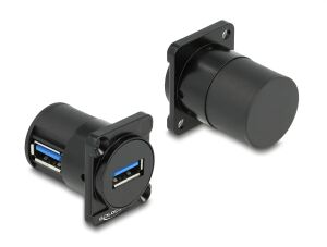 DELOCK D-Typ Modul USB 5 Gbps Typ-A Buchse zu Buchse 90° gew