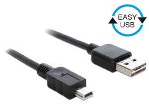 DELOCK Easy-USB-Kabel 2.0 A -> MiniB 5Pin St/St 0.5m schwarz