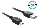 DELOCK Easy-USB-Kabel 2.0 A -> MiniB 5Pin St/St 0.5m...