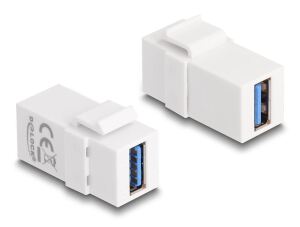 DELOCK Keystone Modul USB 3.0 A Bu zu USB 3.0 A Bu weiß 1:1