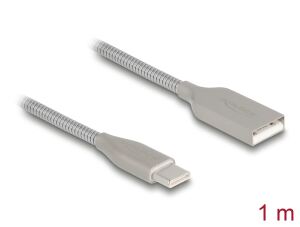 DELOCK USB 2.0 Kabel mit Metallmantel USB Typ-A St > C St 1m