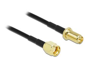 DELOCK Antennenkabel RP-SMA Stecker zu RP-SMA Buchse LMR 2m