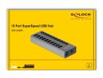 DeLOCK Externer 5 Gbps USB Hub mit 10 Ports + Schalter