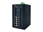 LevelOne 20-Port L2+ Managed Gigabit Industrieswitch, 8x 1GbE RJ45, 8x 1GbE SFP, 4x 1/2.5GbE SFP, DIN-Schiene, -40°C bis 80°C