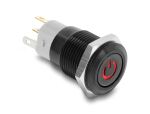 DELOCK Druckschalter zum Einbau schwarz 16 mm 12 V 5 x Lötan