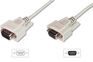 Digitus Datentransfer Verlängerungskabel, D-Sub9/St - D-Sub9/Bu