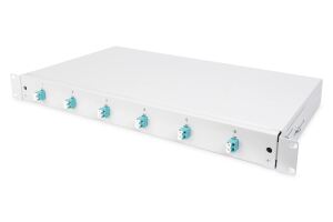 Digitus LWL Spleißbox, 1HE, bestückt, 6x LC DX, OM3