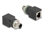 DELOCK M12 Adapter D-kodiert 4Pin Stecker zu RJ45 Buchse