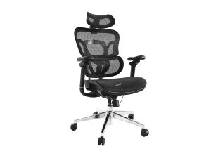 Equip Ergonomischer Premium-Bürostuhl mit Kopfstütze und Armlehnen, Schwarz
