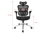 Equip Ergonomischer Premium-Bürostuhl mit Kopfstütze und Armlehnen, Schwarz