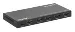 Manhattan 4K@60Hz 4-Port HDMI-Splitter mit Downscaling Teilt einen HDMI-Eingang in vier HDMI-Ausgänge (1x4), EDID-Schalter für Downscaling 18G, schwarz