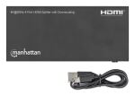 Manhattan 4K@60Hz 4-Port HDMI-Splitter mit Downscaling Teilt einen HDMI-Eingang in vier HDMI-Ausgänge (1x4), EDID-Schalter für Downscaling 18G, schwarz