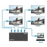 Manhattan 4K@60Hz 4-Port HDMI-Splitter mit Downscaling Teilt einen HDMI-Eingang in vier HDMI-Ausgänge (1x4), EDID-Schalter für Downscaling 18G, schwarz