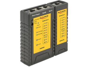 DeLOCK 86407 Netzwerkkabel-Tester Verdrilltes Doppelkabelprüfgerät Schwarz