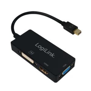 LogiLink CV0110 Videokabel-Adapter 0,15 m Mini DisplayPort VGA + HDMI + DVI Schwarz