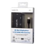 LogiLink CV0110 Videokabel-Adapter 0,15 m Mini DisplayPort VGA + HDMI + DVI Schwarz