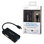 LogiLink CV0110 Videokabel-Adapter 0,15 m Mini DisplayPort VGA + HDMI + DVI Schwarz