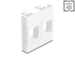 DELOCK Easy 45 Modul 2x Keystone Halterungen 45x45 mm ws/ws