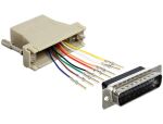 DELOCK Adapter D-Sub25 -> RJ45 St/Bu Montagesatz