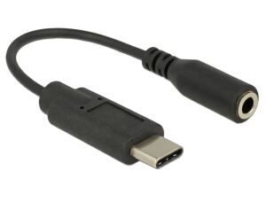 DeLOCK 65842 Handykabel Schwarz 0,14 m USB C 3.5mm