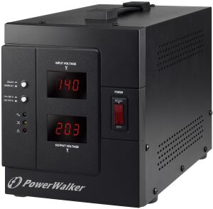 PowerWalker AVR 3000 SIV FR Spannungsregler 1 AC-Ausgänge 110-280 V Schwarz
