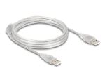 DeLOCK 3m, 2xUSB2.0-A USB Kabel USB 2.0 USB A 0,48 Gbit/s Transparent