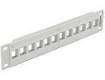 DELOCK Patchpanel 1HE 12 Keystone Ports grau