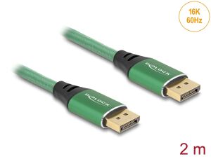 DELOCK DisplayPort Kabel 16K 60Hz 2m grün Metall