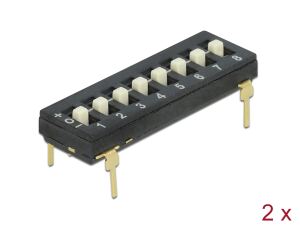 DELOCK DIP-Schalter Tri-State 8-Stellig 2,54mm Rastermaß THT