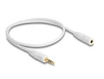 Delock Klinkenverl 3,5 mm 3 Pin Stecker zu Bu 0,5m weiß