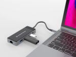 Conceptronic DONN14G laptop-dockingstation & portreplikator Kabelgebunden USB 3.2 Gen 1 (3.1 Gen 1) Type-C Grau
