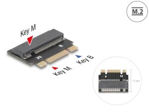 DELOCK Adapter M.2 Key B+M St > M.2 Key M Slot Verlängerung