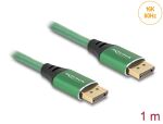 DELOCK DisplayPort Kabel 16K 60Hz 1m grün Metall
